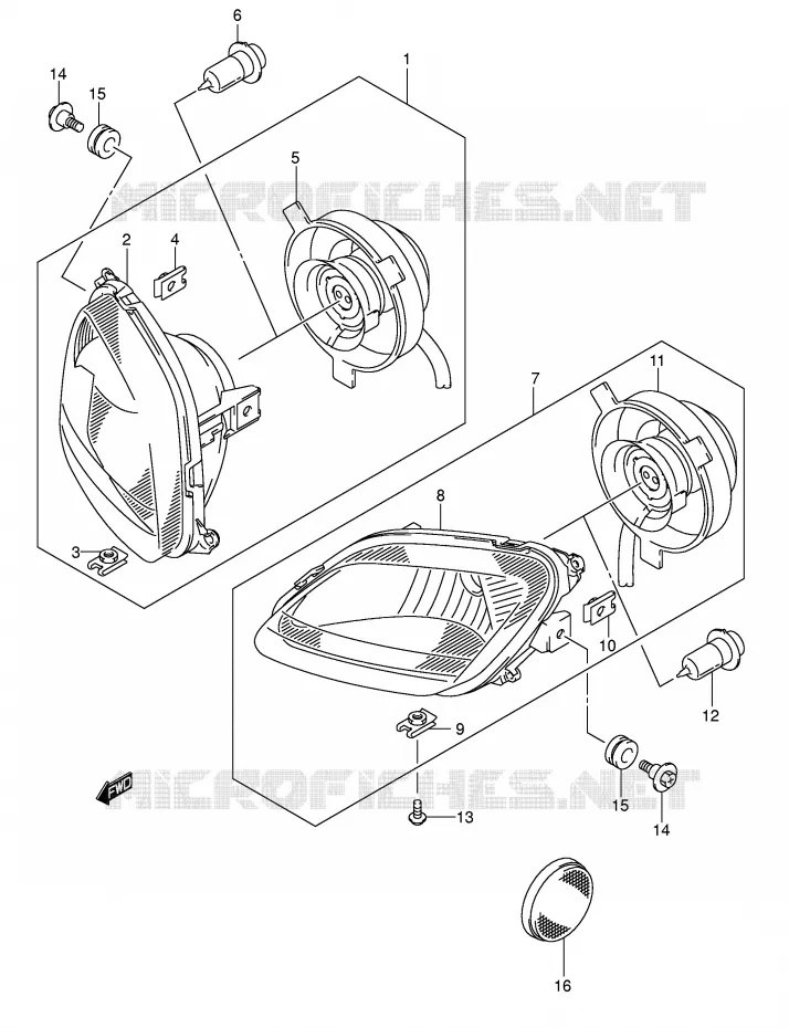 PHARE (MODELE K5) Suzuki QUAD 400 EIGER 2004  LT-F400K4(P3/P28)