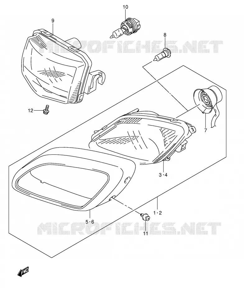 PHARE (MODELE K5) Suzuki QUAD 500 VINSON 2004  LT-A500FK4(P24)