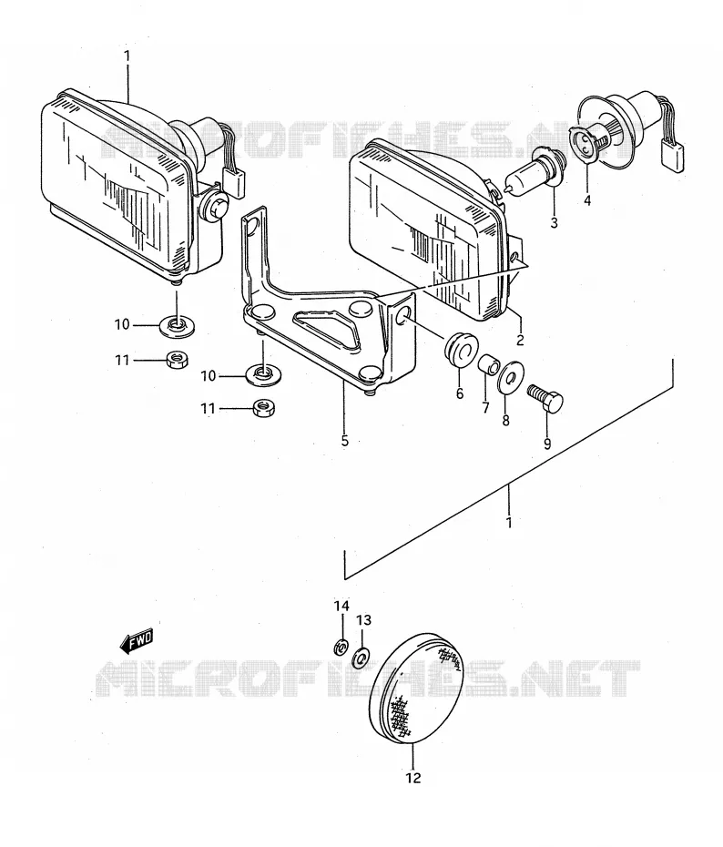 PHARE Suzuki QUAD 300 KINGQUAD 1991  LT-F4WDXM(E28)