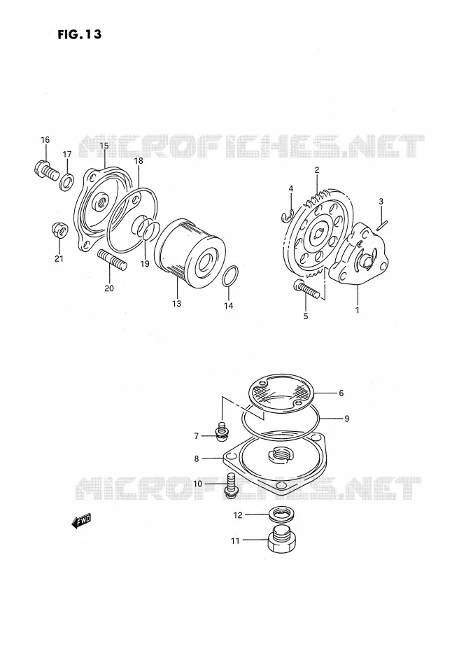 POMPE A HUILE - POMPE A ESSENCE Suzuki QUAD 160 OZARK 1993  LT-F160P(P2)