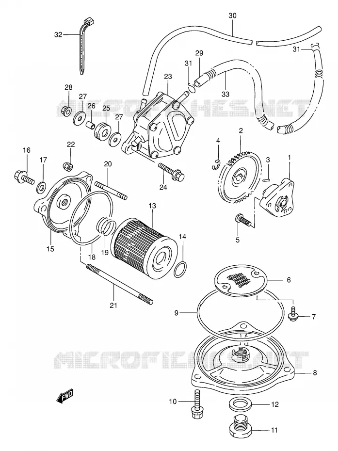 POMPE A HUILE - POMPE A ESSENCE Suzuki QUAD 250 KINGQUAD 1996  LT-F4WDT(E17)