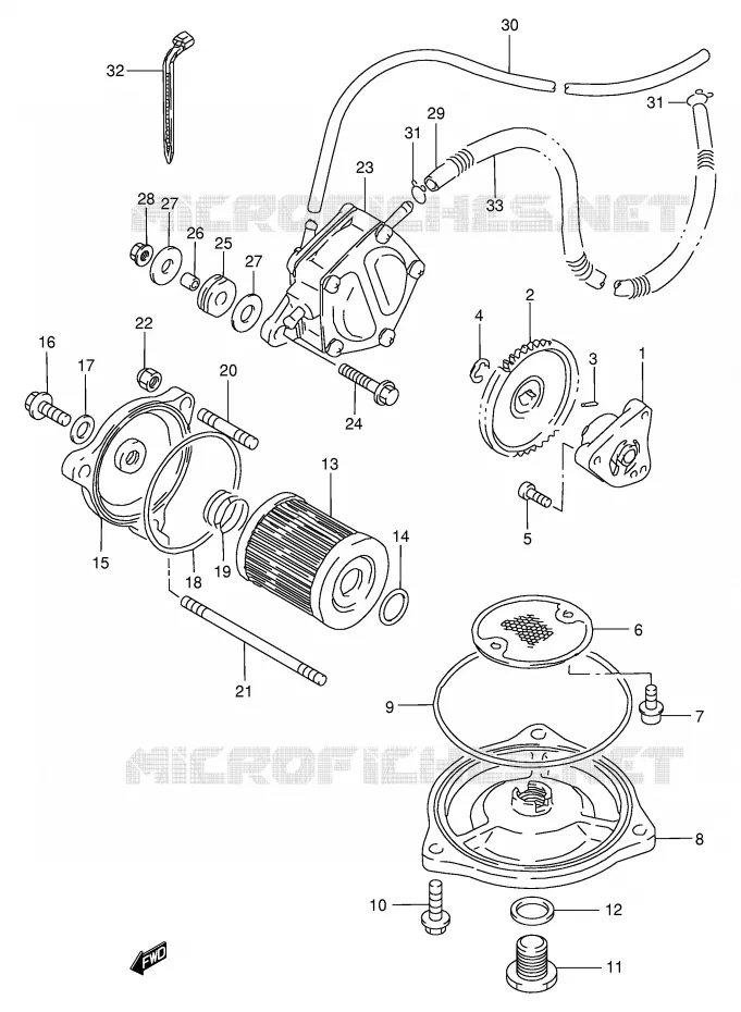 POMPE A HUILE - POMPE A ESSENCE Suzuki QUAD 250 OZARK 2000  LT-F250FY(E24)