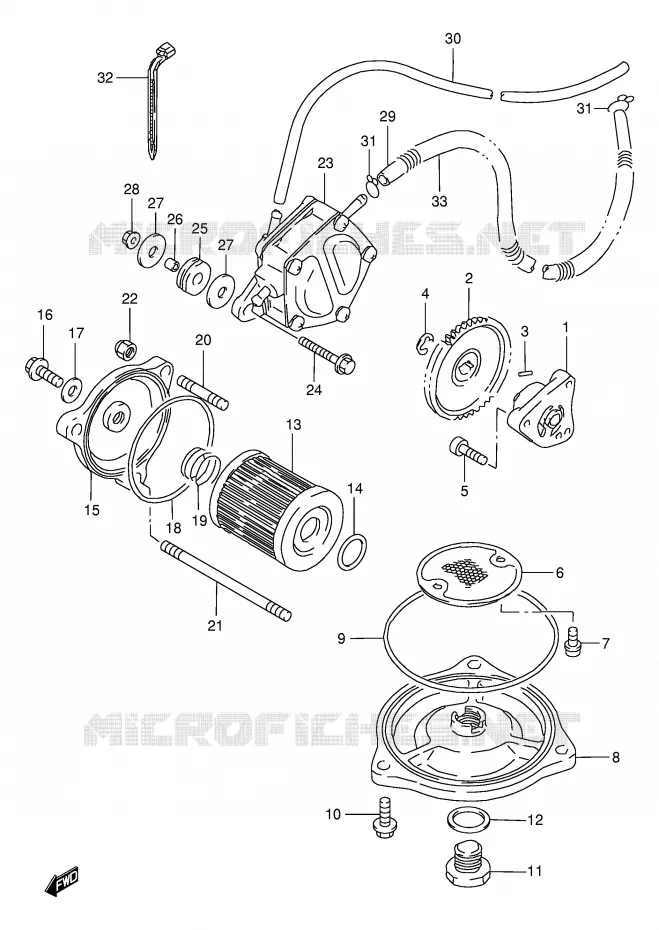 POMPE A HUILE - POMPE A ESSENCE Suzuki QUAD 250 OZARK 2000  LT-F250Y(E24)