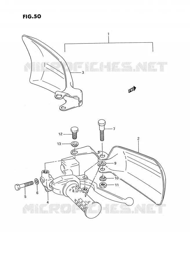 PROTEGES MAINS (OPTIONNEL) Suzuki QUAD 250 KINGQUAD 1990  LT-F4WDL(E2)