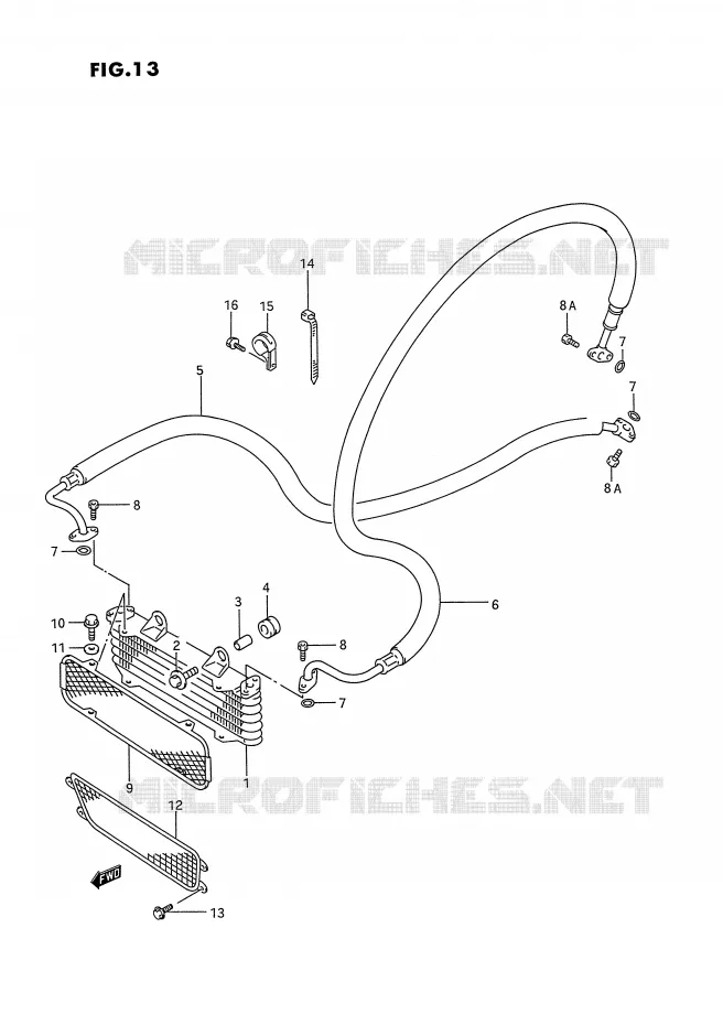 RADIATEUR D'HUILE Suzuki QUAD 300 KINGQUAD 1994  LT-F4WDXR(E2)