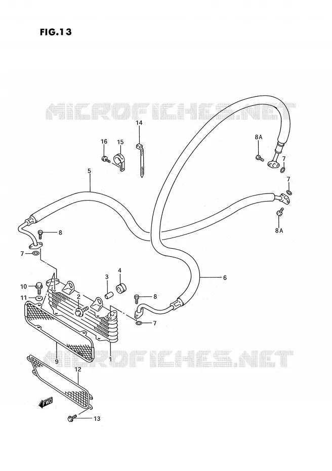 RADIATEUR D'HUILE Suzuki QUAD 300 KINGQUAD 1994  LT-F4WDXR(E3)