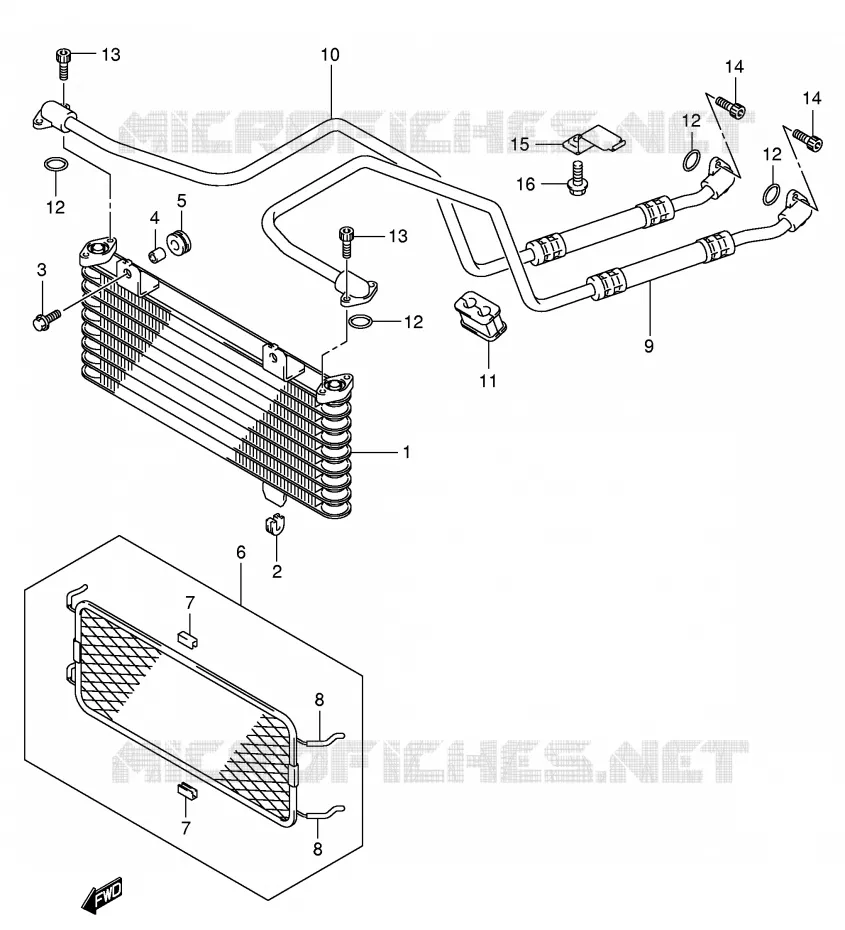RADIATEUR D'HUILE Suzuki QUAD 400 EIGER 2006  LT-A400K6(P3/P28)