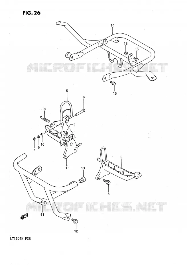 REPOSE PIED Suzuki QUAD 160 QUADRUNNER 1990  LT160EL(P28)