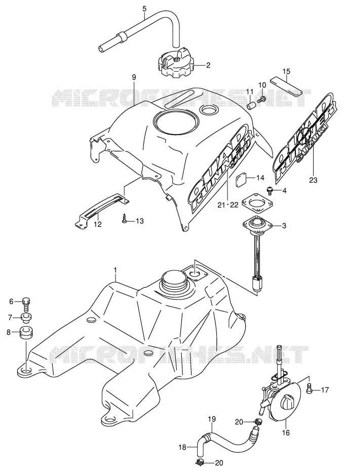 RESERVOIR D'ESSENCE (MODELE K1/K2) Suzuki QUAD 500 VINSON 2002  LT-F500FK2(E3/E28)