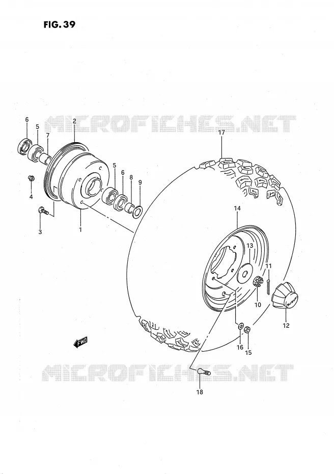 ROUE AVANT Suzuki QUAD 160 OZARK 1991  LT-F160M(P2)
