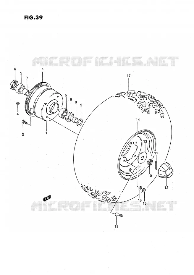 ROUE AVANT Suzuki QUAD 160 OZARK 1996  LT-F160T(P28)