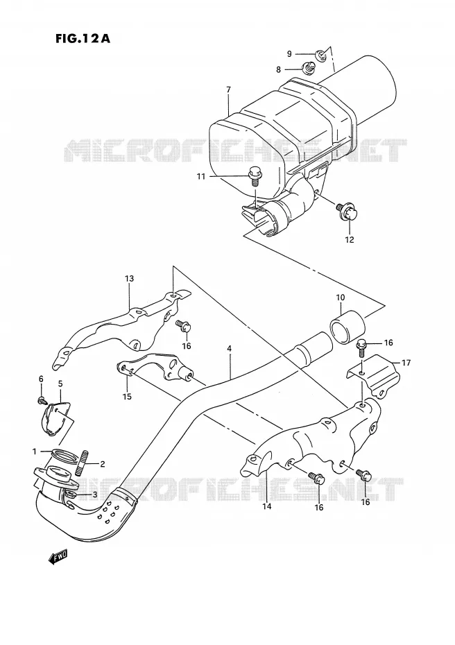 SILENCIEUX (MODELE L) Suzuki QUAD 250 OZARK 1990  LT-F250L(E28)