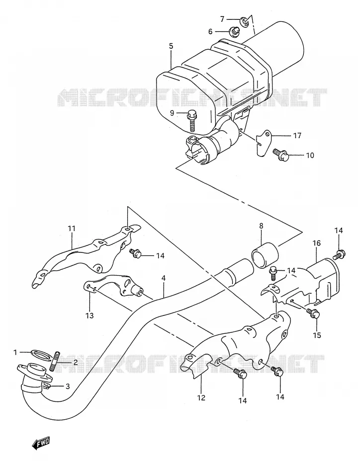 SILENCIEUX (MODELE M/N/P/R/S) Suzuki QUAD 250 KINGQUAD 1989  LT-F4WDK(E28)