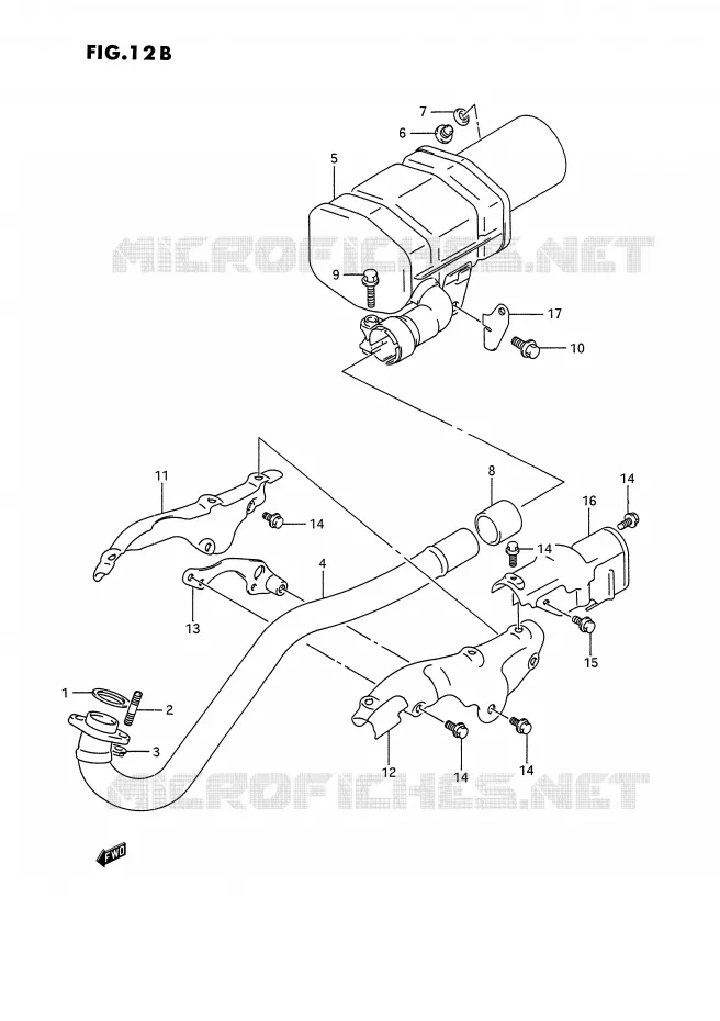 SILENCIEUX (MODELE M/N/P/R/S/T) Suzuki QUAD 250 OZARK 1995  LT-F250S(E28)