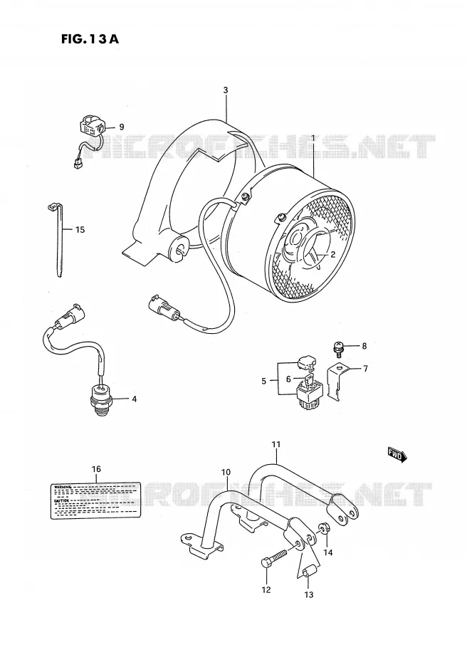 VENTILATEUR DE REFROIDISSEMENT (MODELE M/N/P/R/S/T E24) Suzuki QUAD 250 OZARK 1994  LT-F250R(E2)