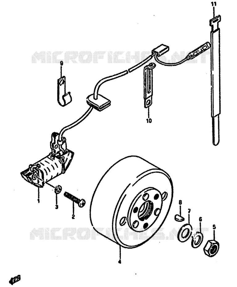 ALLUMAGE ROTOR - STATOR Suzuki QUAD 50 MINIQUAD-SPORT 1987  LT50H(E/F/G/H/J/K)