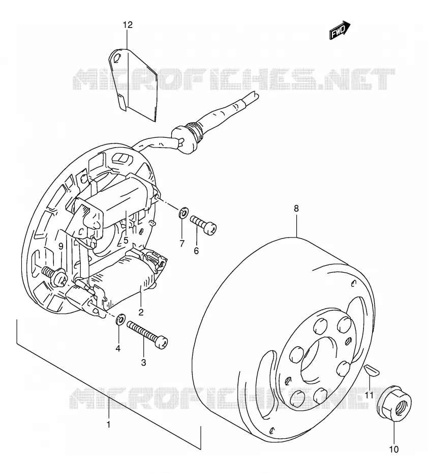ALLUMAGE ROTOR - STATOR Suzuki QUAD 80 QUADSPORT 1997  LT80V(P3/P28)