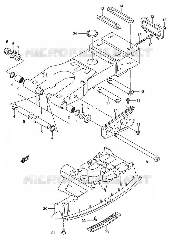 BRAS OSCILLANT ARRIERE (MODELE K3~F.NO.32113657) Suzuki QUAD 400 QUADSPORT 2003  LT-Z400K3(E3/E28)