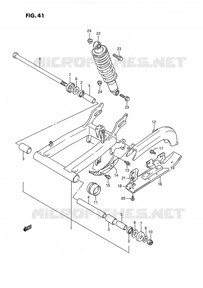 BRAS OSCILLANT ARRIERE Suzuki QUAD 160 OZARK 1990  LT-F160L(P2)