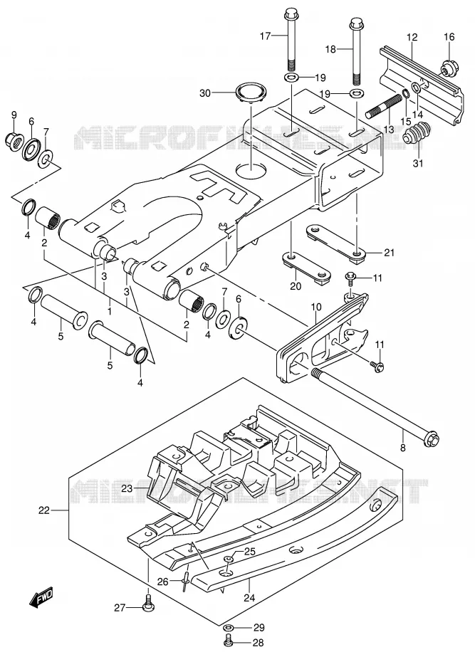 BRAS OSCILLANT (MODEL K4/K5/K6/K7) Suzuki QUAD 400 QUADSPORT 2007  LT-Z400K7(E3/E28)