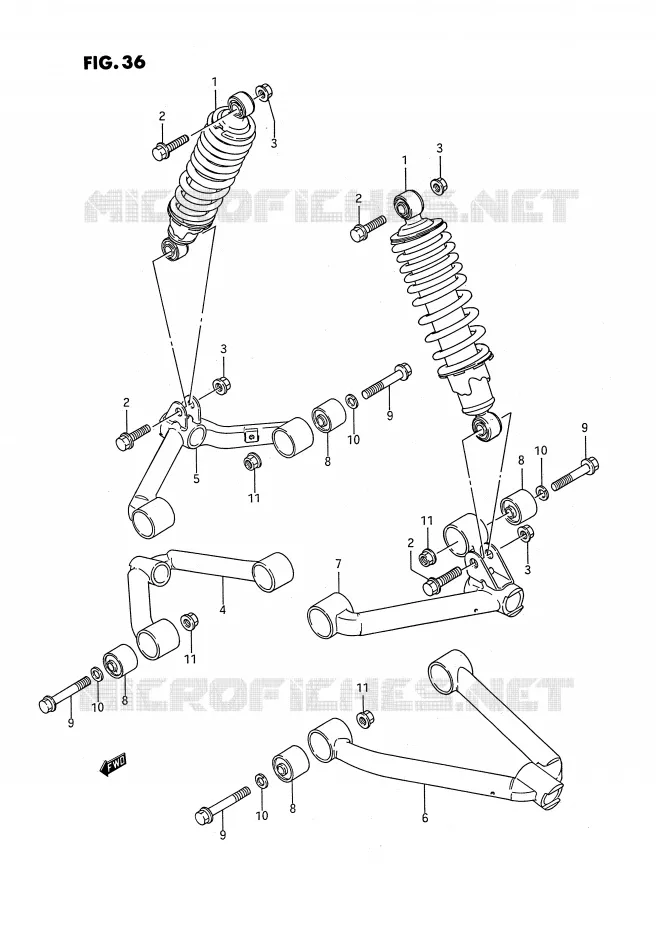 BRAS SUSPENSION AVANT Suzuki QUAD 250 KINGQUAD 1994  LT-F4WDR(E2)
