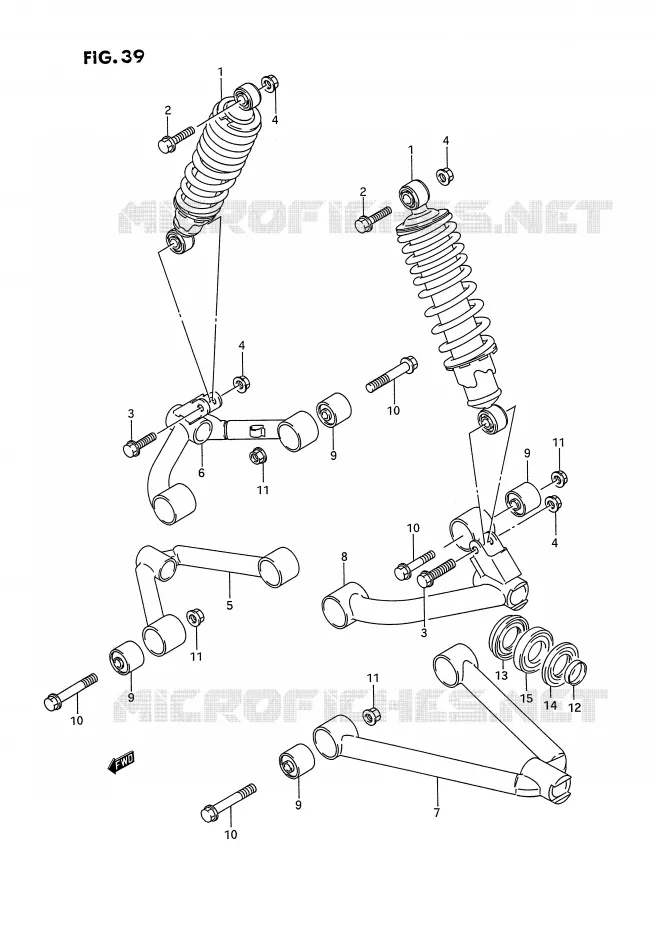 BRAS SUSPENSION AVANT Suzuki QUAD 300 KINGQUAD 1995  LT-F4WDXS(E2)