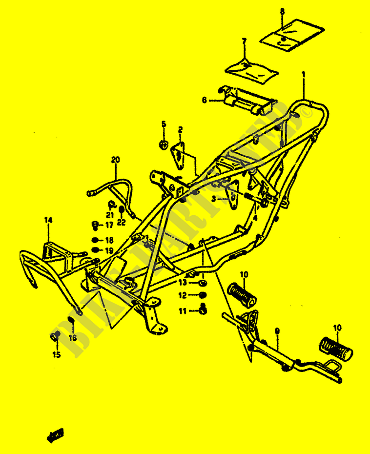 CADRE   REPOSE PIEDS pour Suzuki MINIQUAD-SPORT 50 1989