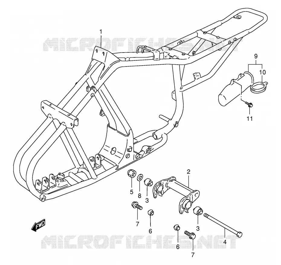 CADRE Suzuki QUAD 80 QUADSPORT 2005  LT80K5(P3/P28)