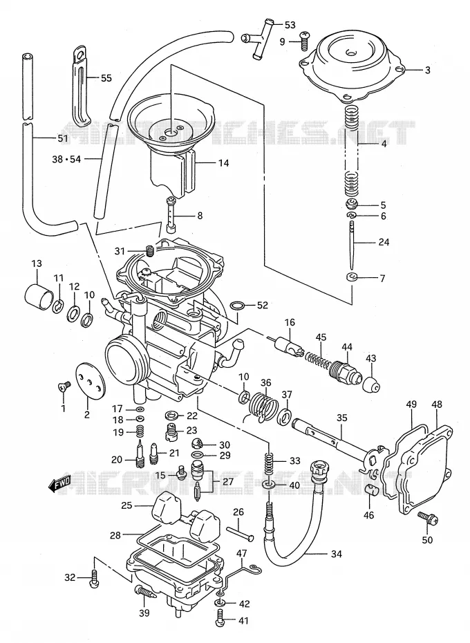 CARBURATEUR (MODELE K/L/M/N/P/R/S) Suzuki QUAD 250 KINGQUAD 1992  LT-F4WDN(E28)