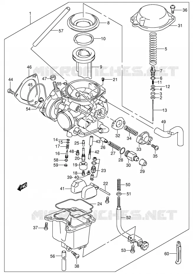 CARBURATEUR Suzuki QUAD 400 QUADSPORT 2006  LT-Z400K6(E3/E28)