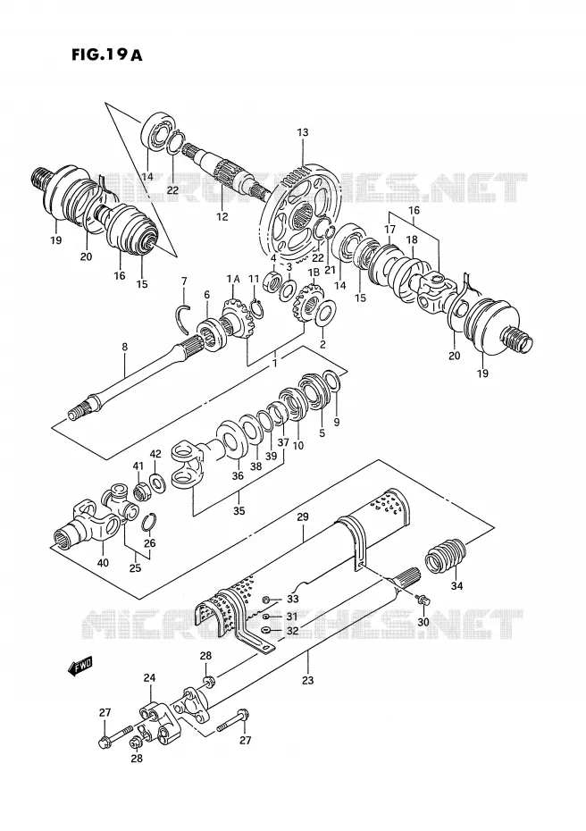 CARDAN (MODELE R/S) Suzuki QUAD 300 KINGQUAD 1995  LT-F4WDXS(E2)