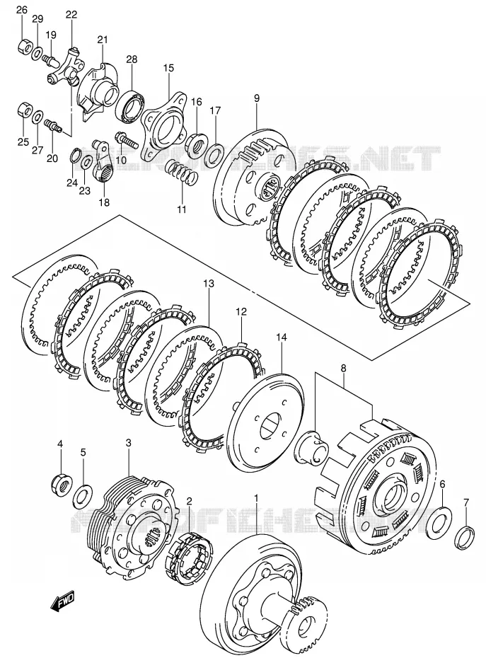 EMBRAYAGE (MODEL K4/K5/K6/K7) Suzuki QUAD 400 EIGER 2005  LT-F400FK5(P24)