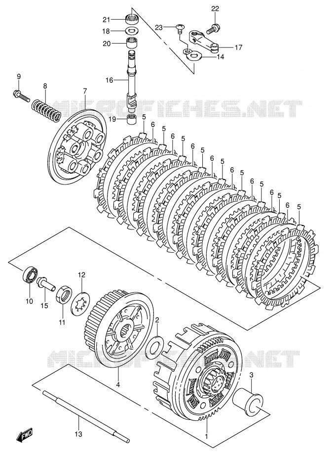 EMBRAYAGE (MODEL K5/K6/K7) Suzuki QUAD 400 QUADSPORT 2003  LT-Z400K3(E3/E28)