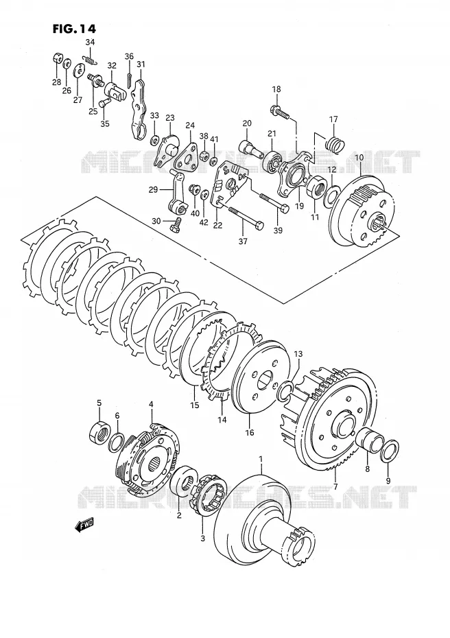 EMBRAYAGE Suzuki QUAD 160 OZARK 1990  LT-F160L(P2)