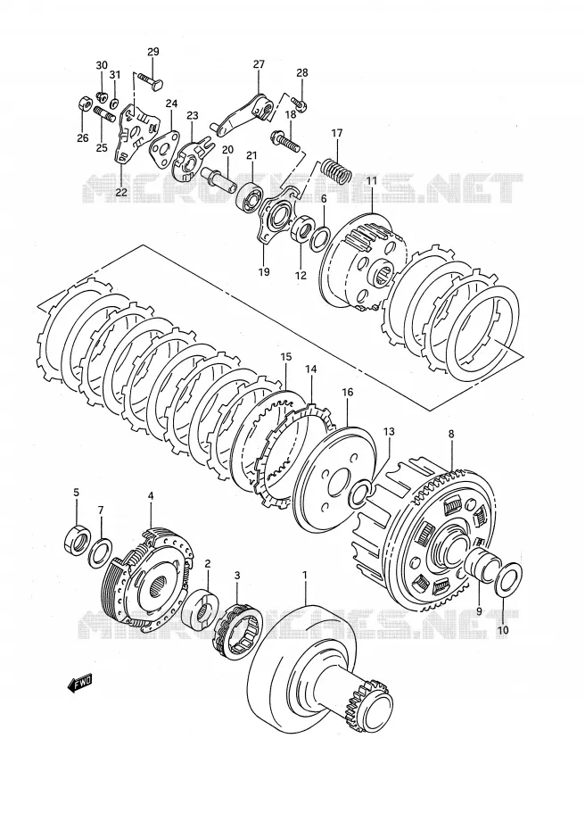 EMBRAYAGE Suzuki QUAD 300 KINGQUAD 1993  LT-F4WDXP(E28)