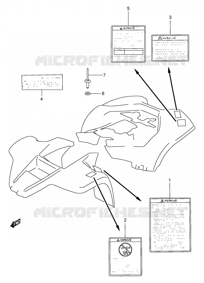 ETIQUETTE (MODELE X/Y) Suzuki QUAD 80 QUADSPORT 1997  LT80V(P3/P28)