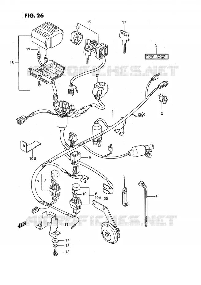 FAISCEAU ELECTRIQUE Suzuki QUAD 250 OZARK 1990  LT-F250L(E2)