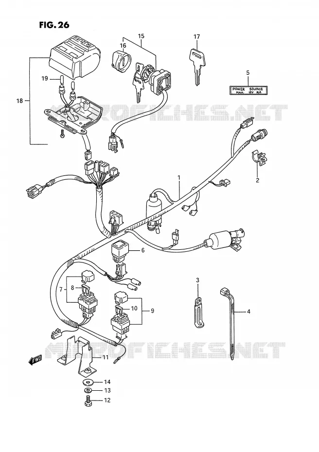 FAISCEAU ELECTRIQUE Suzuki QUAD 250 OZARK 1995  LT-F250S(E28)