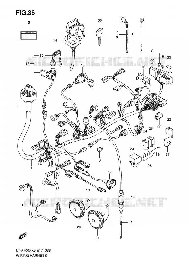 FAISCEAU ELECTRIQUE Suzuki QUAD 700 KINGQUAD 2005  LT-A700XK5(E17)