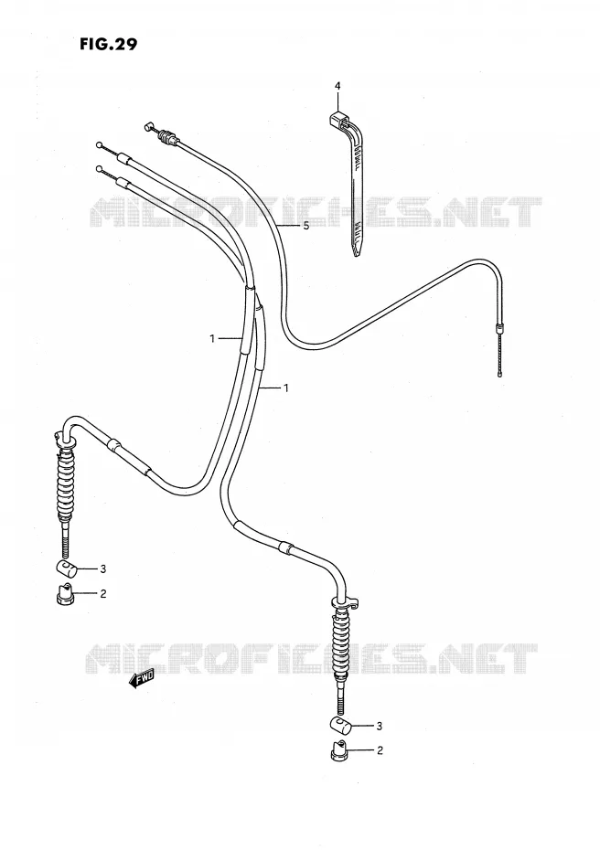 GUIDON - CABLES Suzuki QUAD 80 QUADSPORT 1992  LT80N(P1)