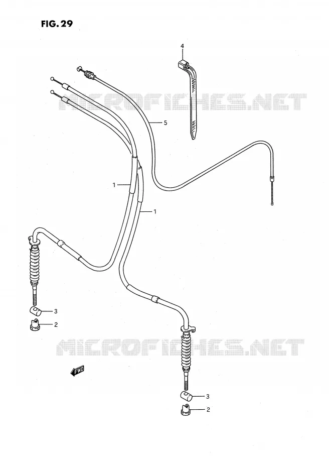 GUIDON - CABLES Suzuki QUAD 80 QUADSPORT 1992  LT80N(P28)