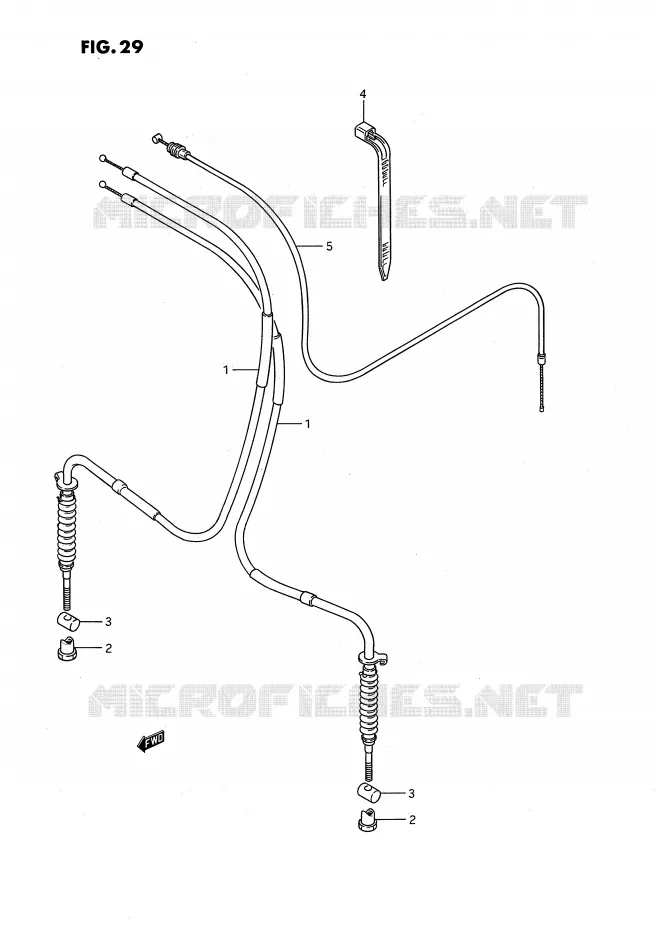 GUIDON - CABLES Suzuki QUAD 80 QUADSPORT 1992  LT80N(P3)