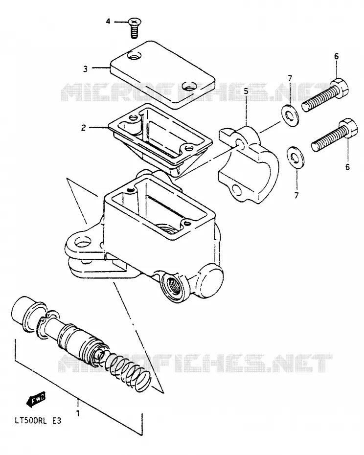 MAITRE CYLINDRE AVANT Suzuki QUAD 500 QUADRACER 1990  LT500RL(H/J/K/L)