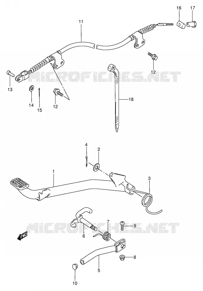 PEDALE DE FREIN Suzuki QUAD 80 QUADSPORT 1999  LT80X(P3/P28)