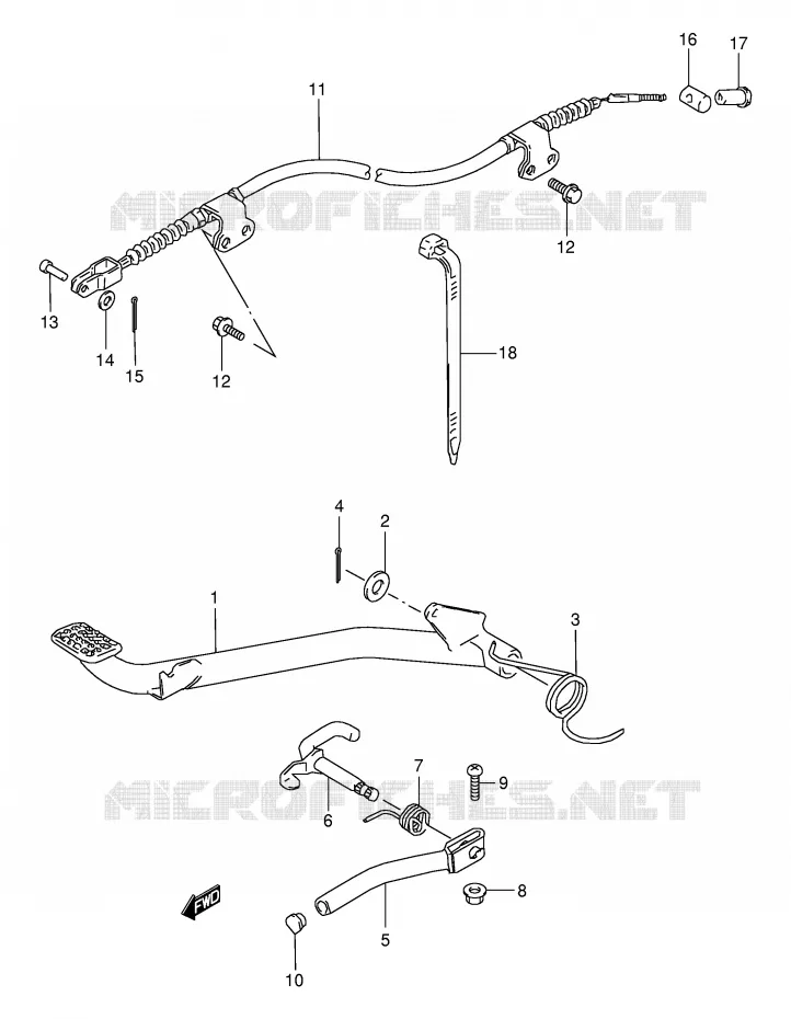 PEDALE DE FREIN Suzuki QUAD 80 QUADSPORT 2005  LT80K5(P1)