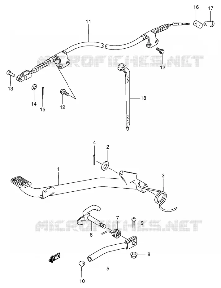 PEDALE DE FREIN Suzuki QUAD 80 QUADSPORT 2006  LT80K6(P3/P28)