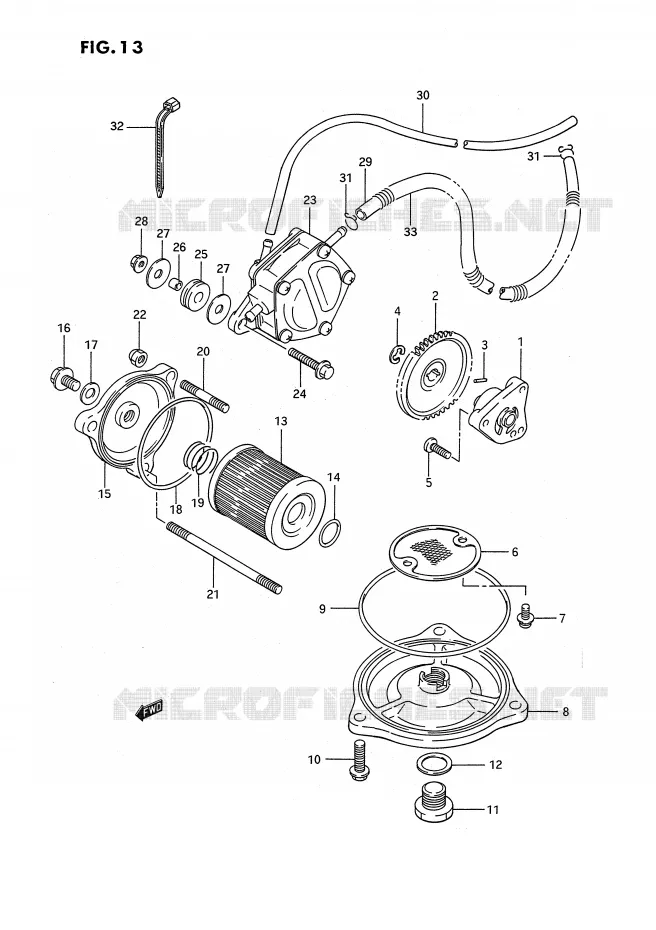 POMPE A HUILE - POMPE A ESSENCE Suzuki QUAD 250 OZARK 1993  LT-F250P(E3)