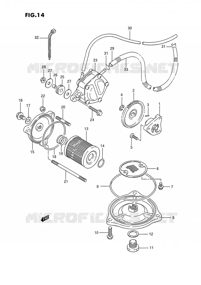 POMPE A HUILE - POMPE A ESSENCE Suzuki QUAD 300 KINGQUAD 1995  LT-F4WDXS(E2)