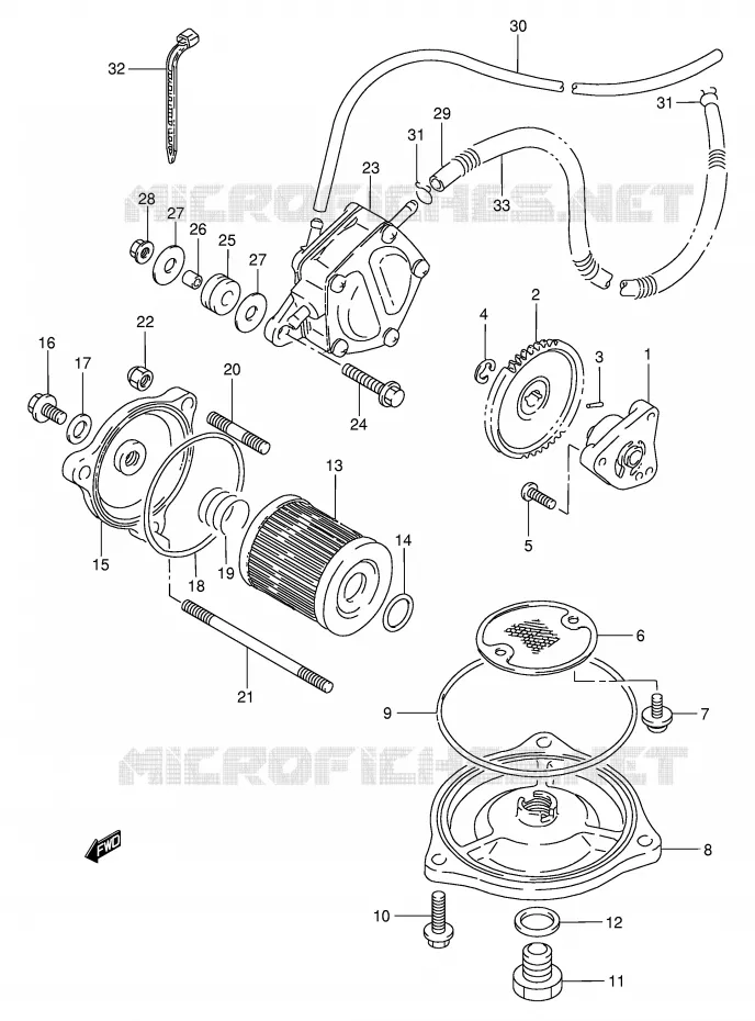 POMPE A HUILE - POMPE A ESSENCE Suzuki QUAD 300 KINGQUAD 2000  LT-F300Y(E24)