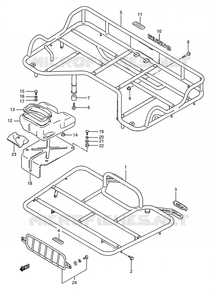 PORTE PAQUET (MODELE K/L/M/N/P/R/S) Suzuki QUAD 250 KINGQUAD 1989  LT-F4WDK(E28)